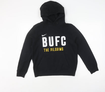 Nike Boys Black Hooded Pullover Football Hoodie, 12-13 Years