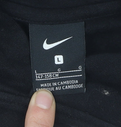 Nike Boys Black Hooded Pullover Football Hoodie, 12-13 Years