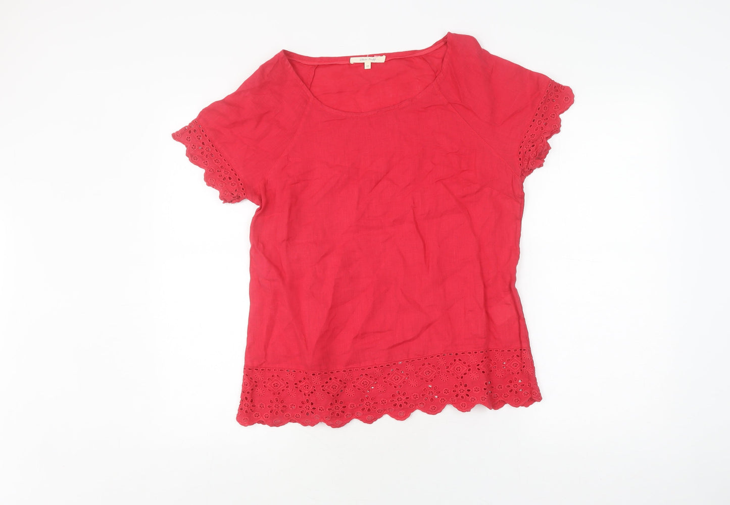 Womens UK Size 10 White Stuff Red Basic Blouse