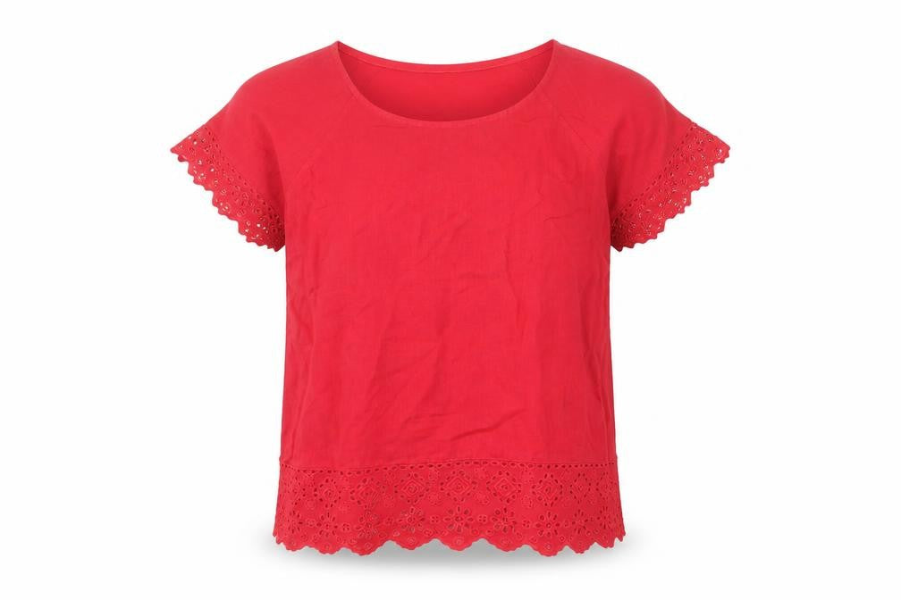 Womens UK Size 10 White Stuff Red Basic Blouse