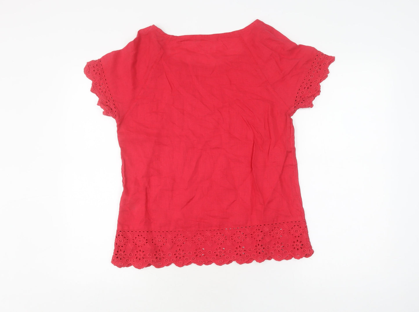 Womens UK Size 10 White Stuff Red Basic Blouse
