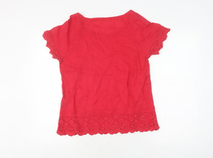 Womens UK Size 10 White Stuff Red Basic Blouse