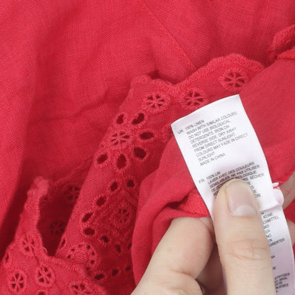Womens UK Size 10 White Stuff Red Basic Blouse