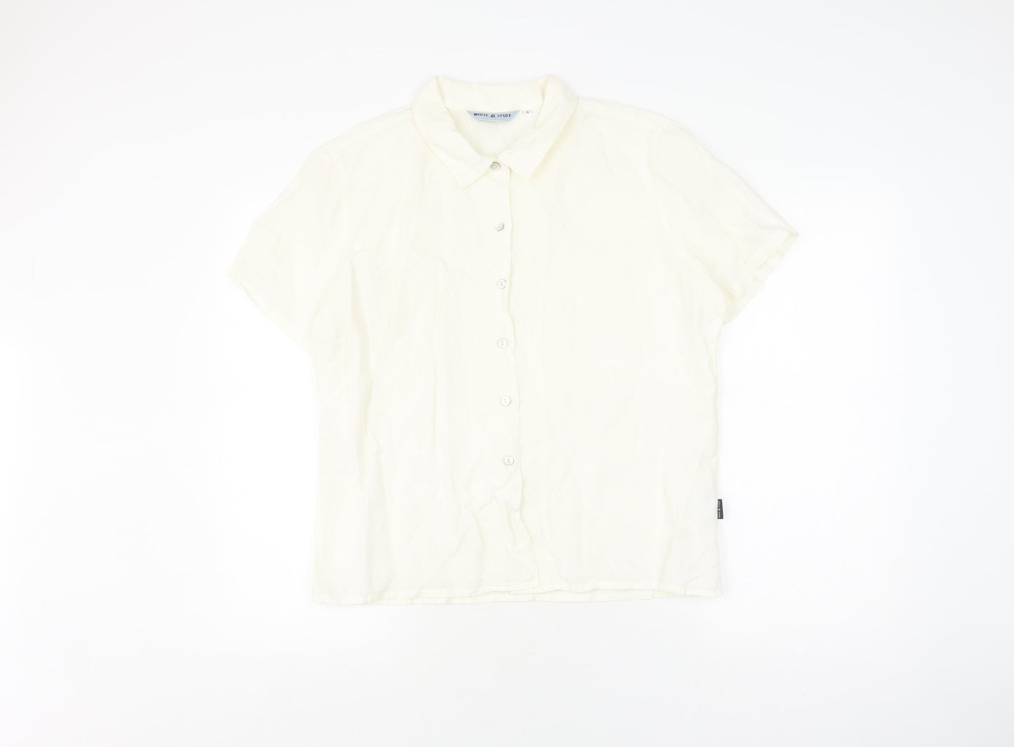 Womens UK Size 4 White Stuff White  Button-Up