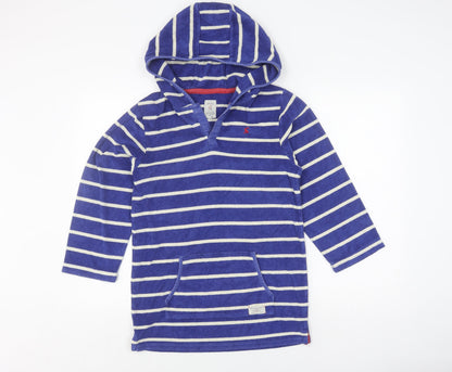 Joules Boys Blue Striped Hooded Rash Guard 11-12 Years