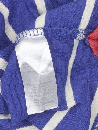Joules Boys Blue Striped Hooded Rash Guard 11-12 Years