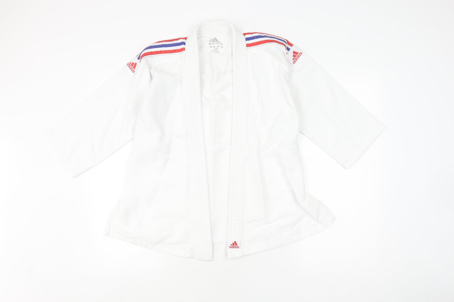 Adidas Boys White Track Jacket 11 Years Cotton Blend