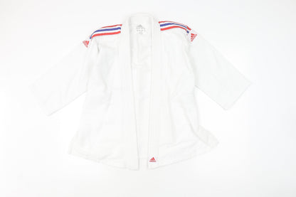 Adidas Boys White Track Jacket 11 Years Cotton Blend