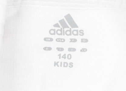 Adidas Boys White Track Jacket 11 Years Cotton Blend