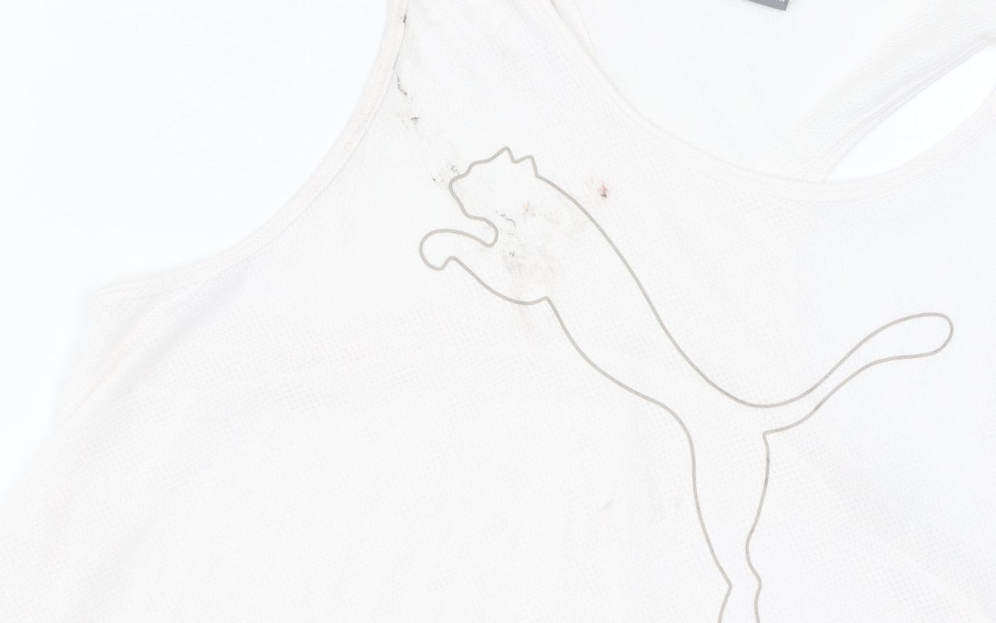 Puma Women's White Tank Top, Size S - Athletic Fit, Gym Ready