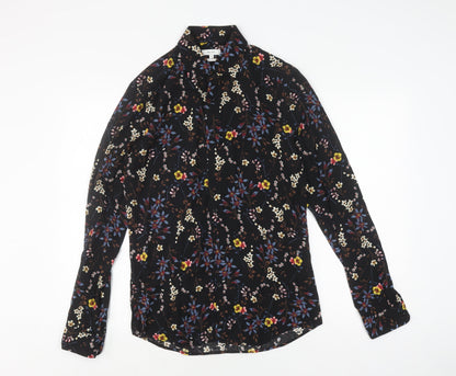 Womens UK Size S Reiss Black Slim Blouse