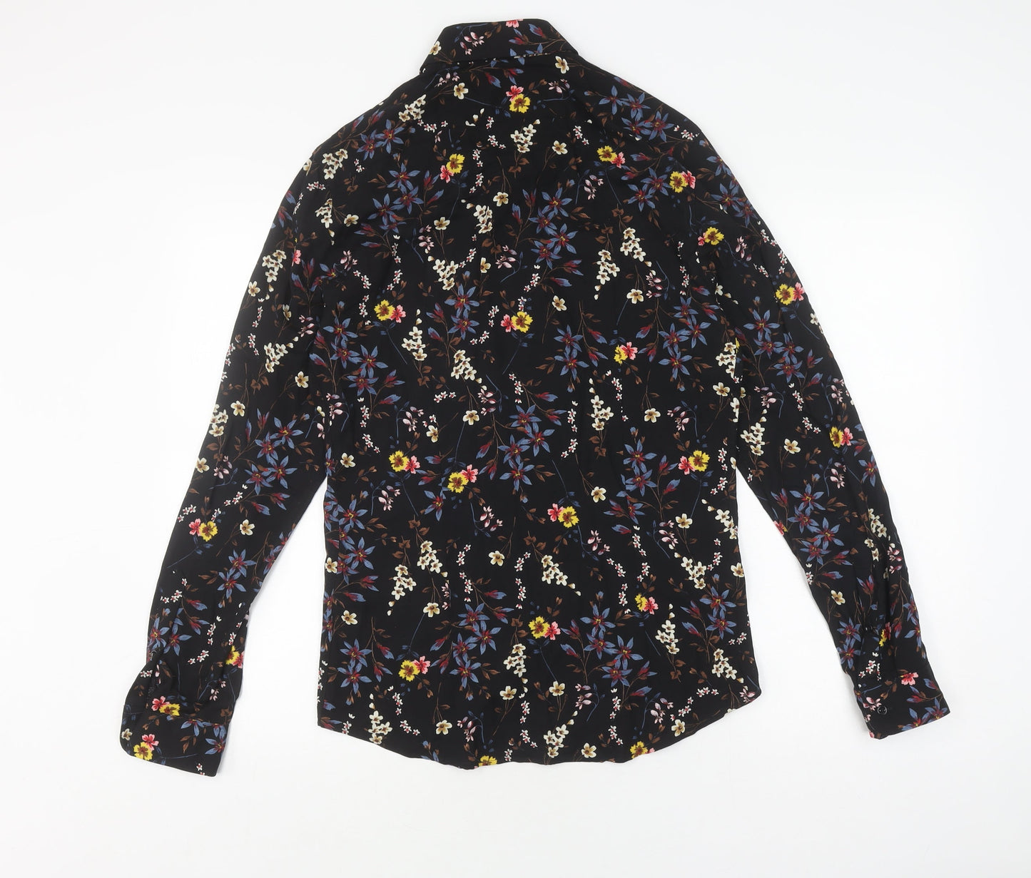 Womens UK Size S Reiss Black Slim Blouse