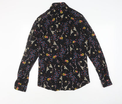 Womens UK Size S Reiss Black Slim Blouse