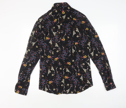 Womens UK Size S Reiss Black Slim Blouse