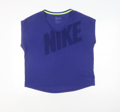 Nike Women's Blue Sleeveless Dri-FIT T-Shirt L