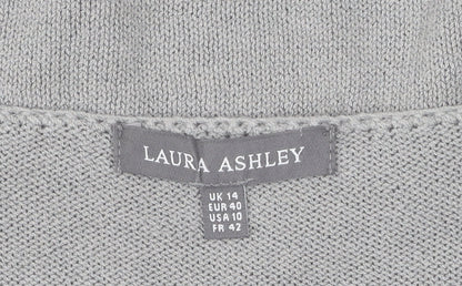 Laura Ashley Women's Grey Knit Pullover Jumper Size 14