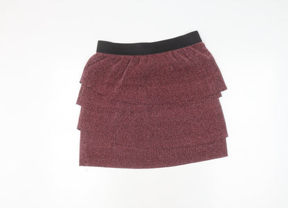 Jacqueline de Yong Red Ruffle Skirt, L, Polyester, Women's