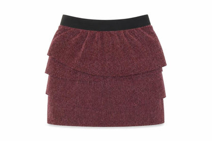 Jacqueline de Yong Red Ruffle Skirt, L, Polyester, Women's