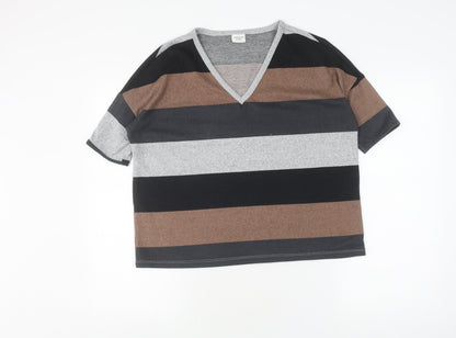 Jacqueline de Yong Women's Striped V-Neck T-Shirt M