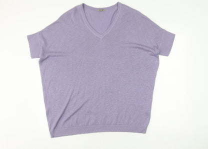 Womens UK Size M Jigsaw Purple Basic T-Shirt