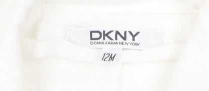 DKNY White Unisex Baby Full Zip Jumper, 9-12 Months