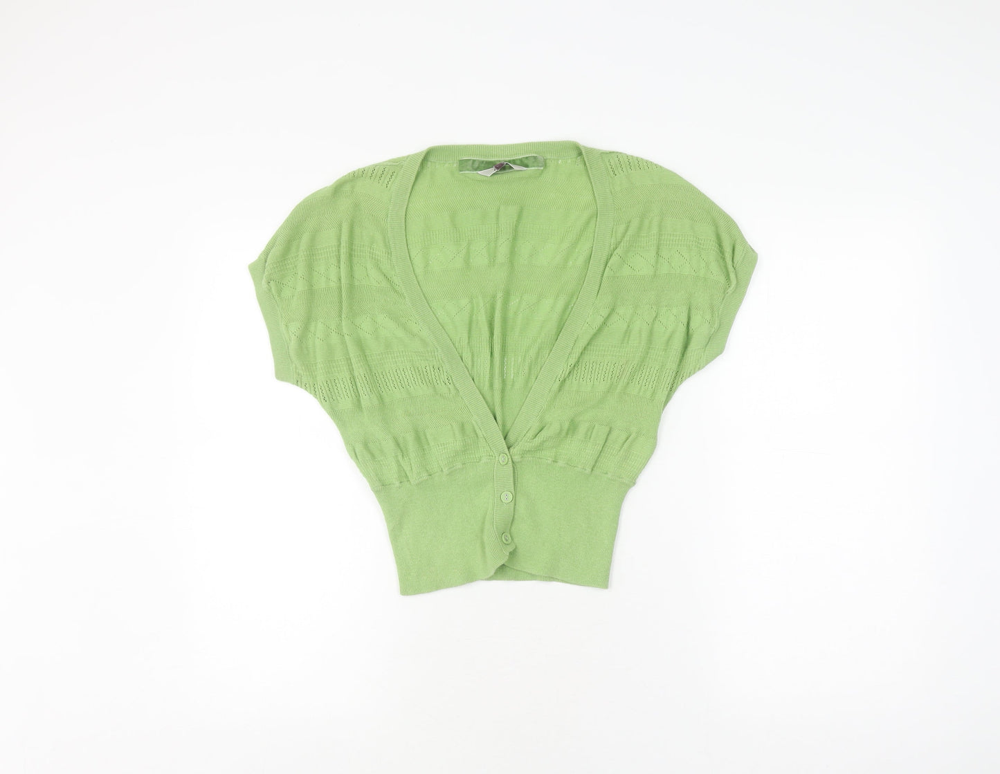 Womens UK Size 10 Fat Face Green Cropped Blouse