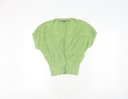 Womens UK Size 10 Fat Face Green Cropped Blouse