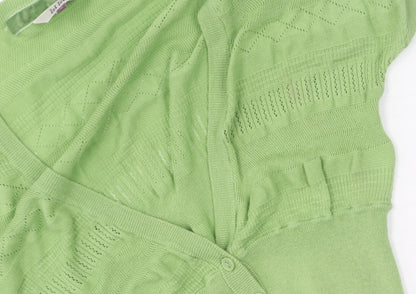 Womens UK Size 10 Fat Face Green Cropped Blouse