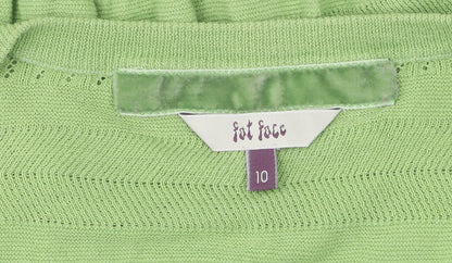 Womens UK Size 10 Fat Face Green Cropped Blouse