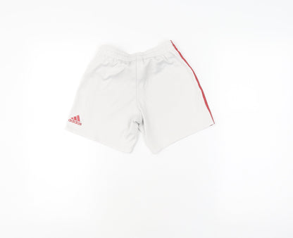 Adidas Boys' White Manchester United Athletic Shorts 5-6 Years