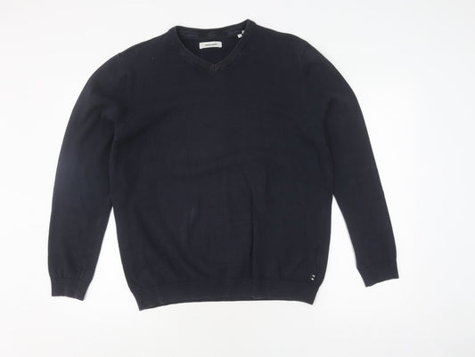 Jack & Jones Men's Black XL V-Neck Pullover Jumper