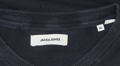 Jack & Jones Men's Black XL V-Neck Pullover Jumper