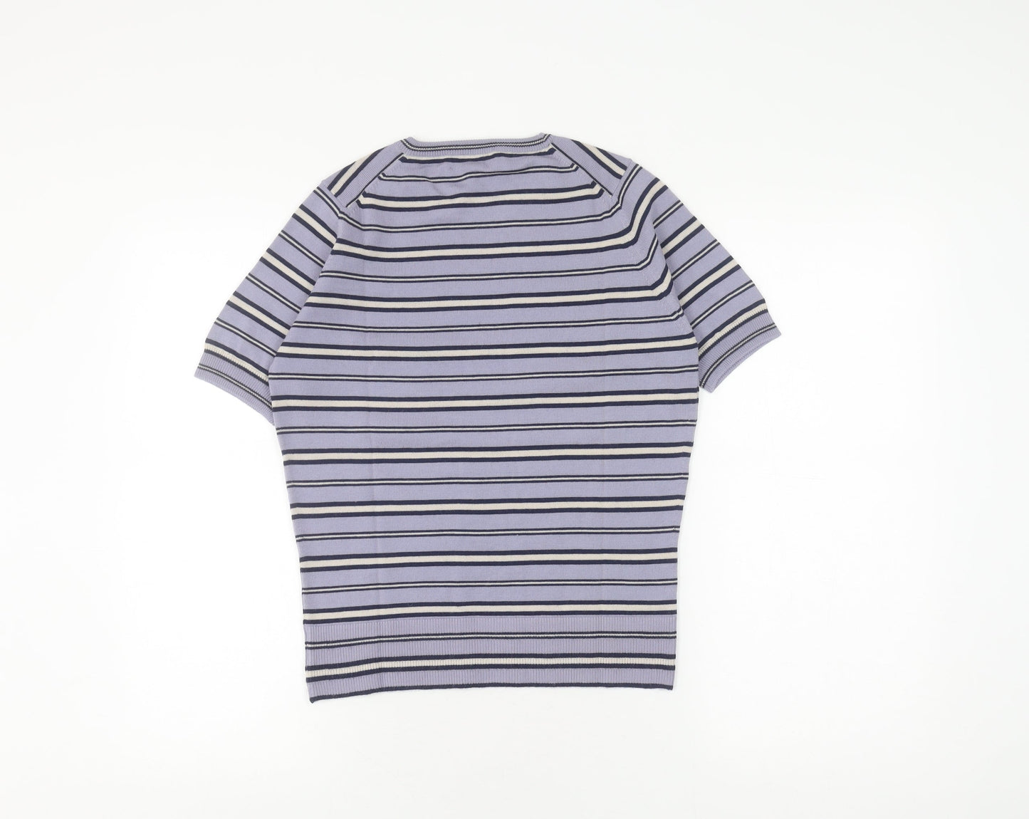 Jaeger Women's Multicoloured Wool Striped T-Shirt, Size 12
