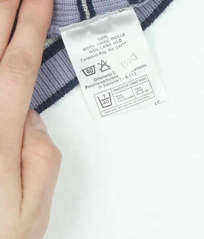 Jaeger Women's Multicoloured Wool Striped T-Shirt, Size 12