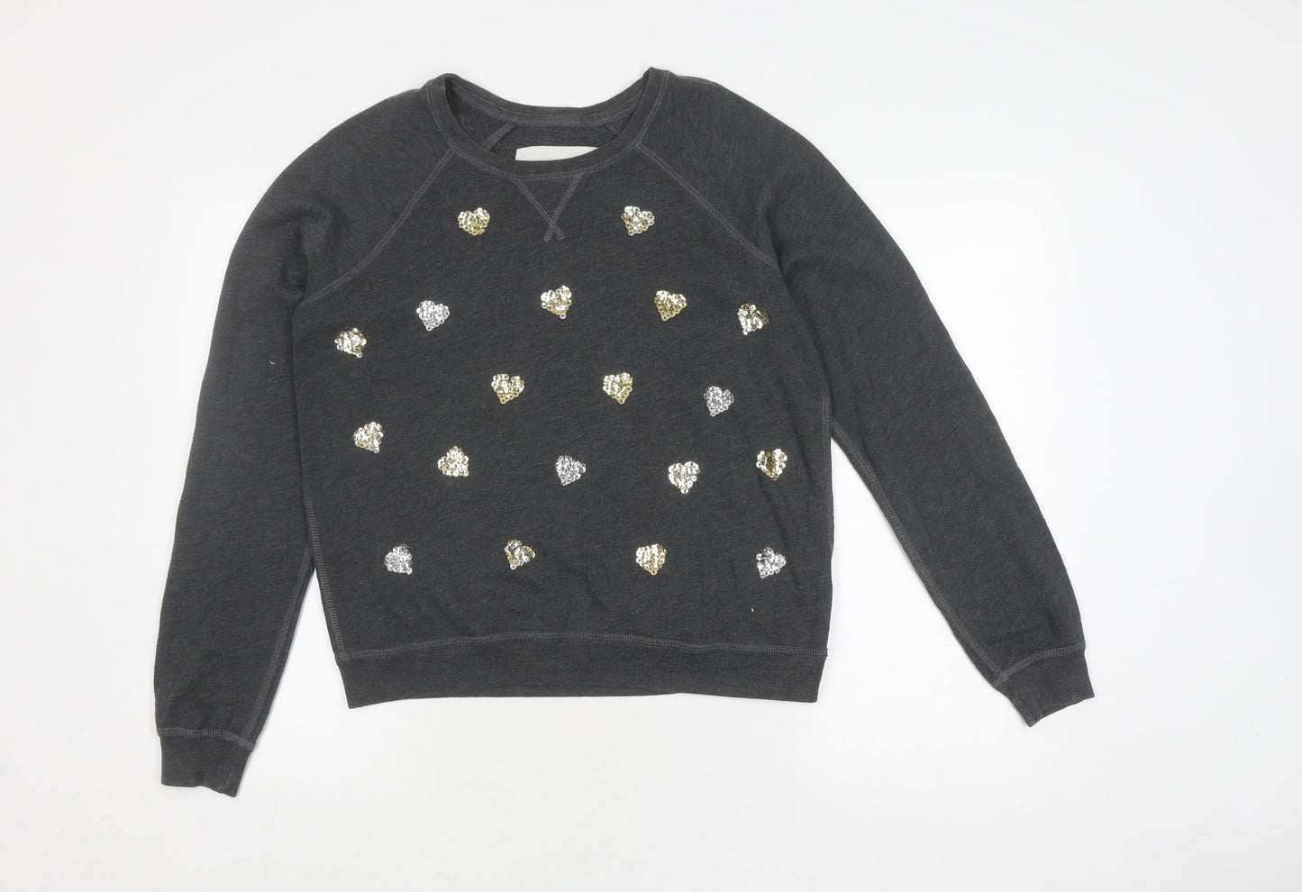 Abercrombie & Fitch Girls Black Sequin Pullover Sweatshirt Size L