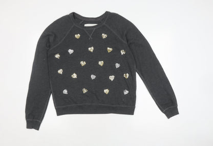 Abercrombie & Fitch Girls Black Sequin Pullover Sweatshirt Size L