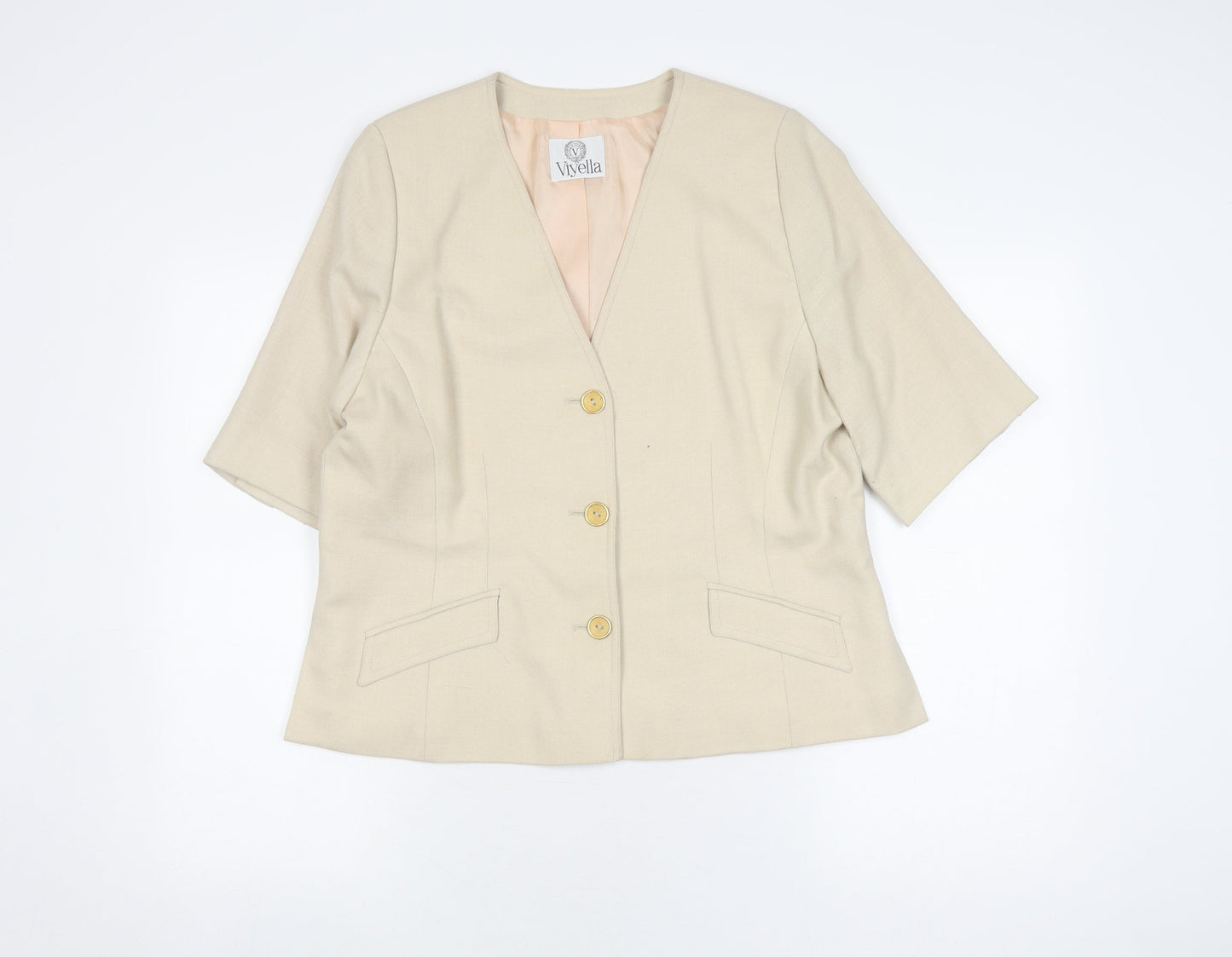 Viyella Women's Beige Suit Jacket, Size 14