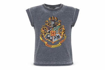 Front view of Harry Potter Grey T-Shirt, size 6, unisex casual tee