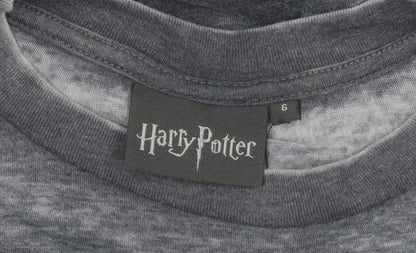 Harry Potter Grey T-Shirt, Size 6, Unisex Casual Tee