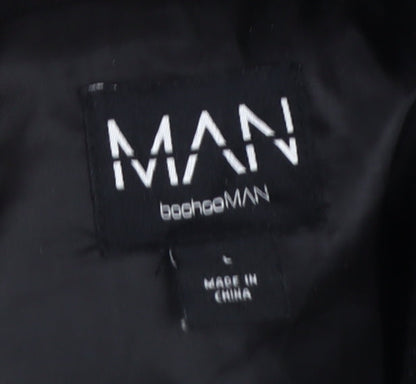 Mens UK Size L boohooMAN Black Varsity Jacket