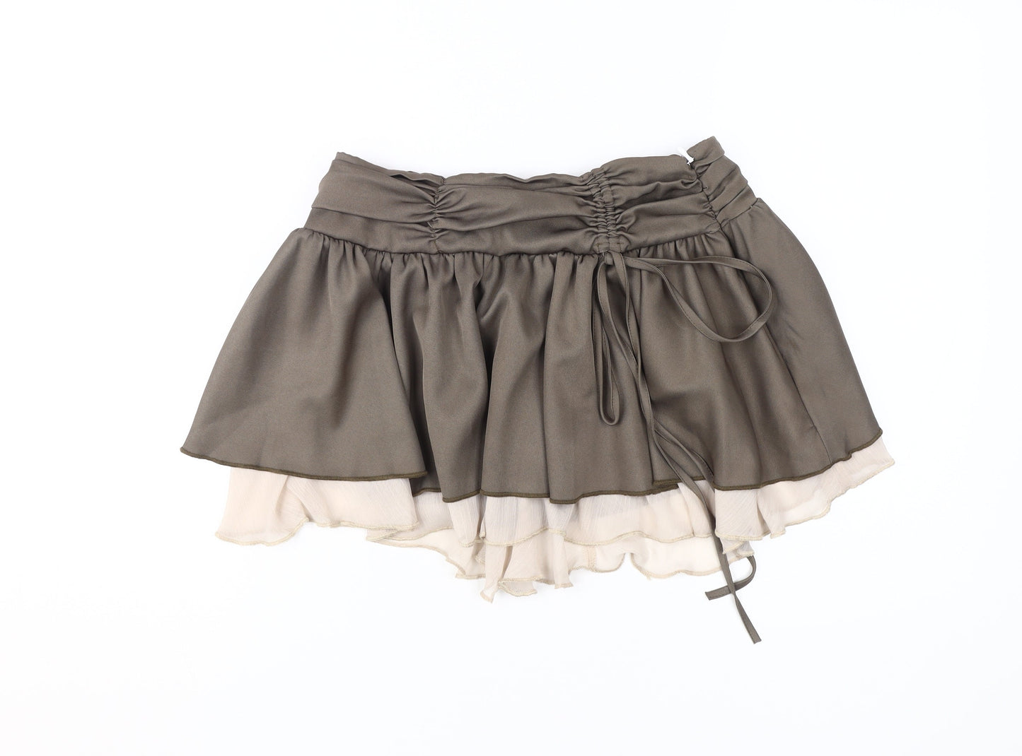 PrettyLittleThing Women's Beige Flare Skirt Size 8