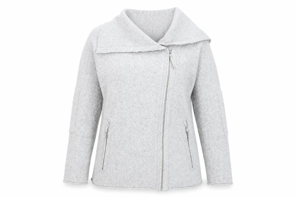 Womens UK Size 10 Mint Velvet Grey Full Zip Jumper