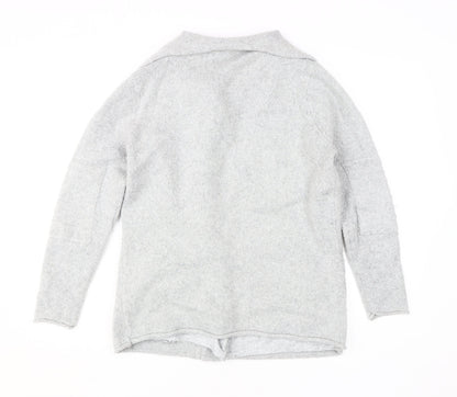Womens UK Size 10 Mint Velvet Grey Full Zip Jumper