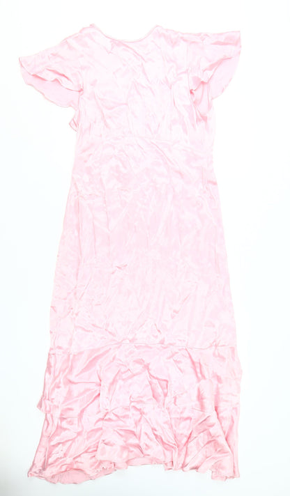 River Island Women’s Pink Fit & Flare Dress Size 14