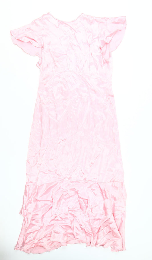 River Island Women’s Pink Fit & Flare Dress Size 14