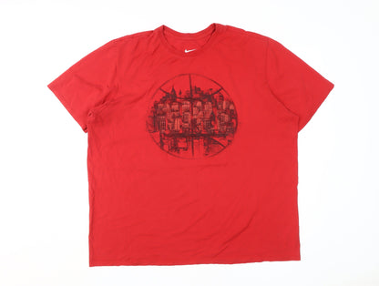 Nike Men's Red Athletic Graphic Print T-Shirt 2XL