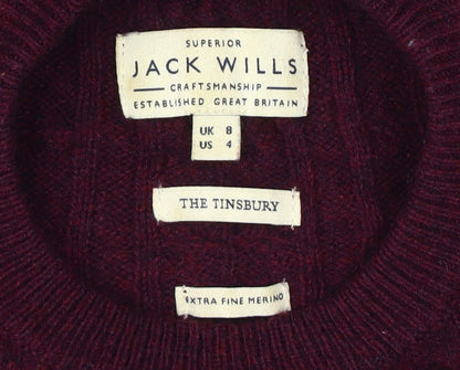 Jack Wills Women's Red Pullover Jumper Size 8