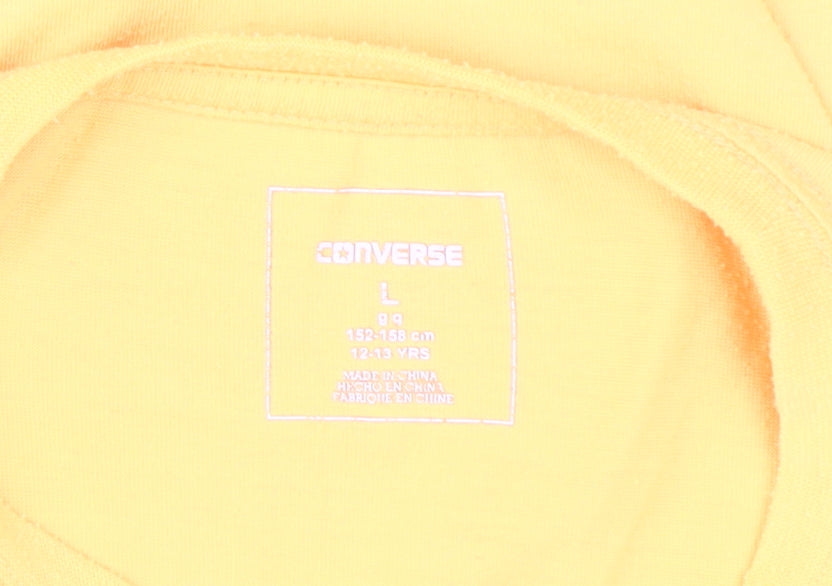 Converse Boys Yellow Logo T-Shirt L
