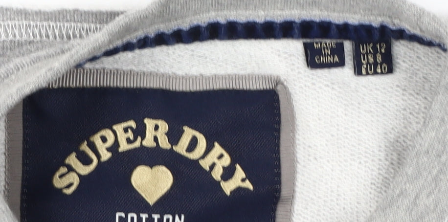 Superdry Women's Grey Pullover Sweatshirt Size 12