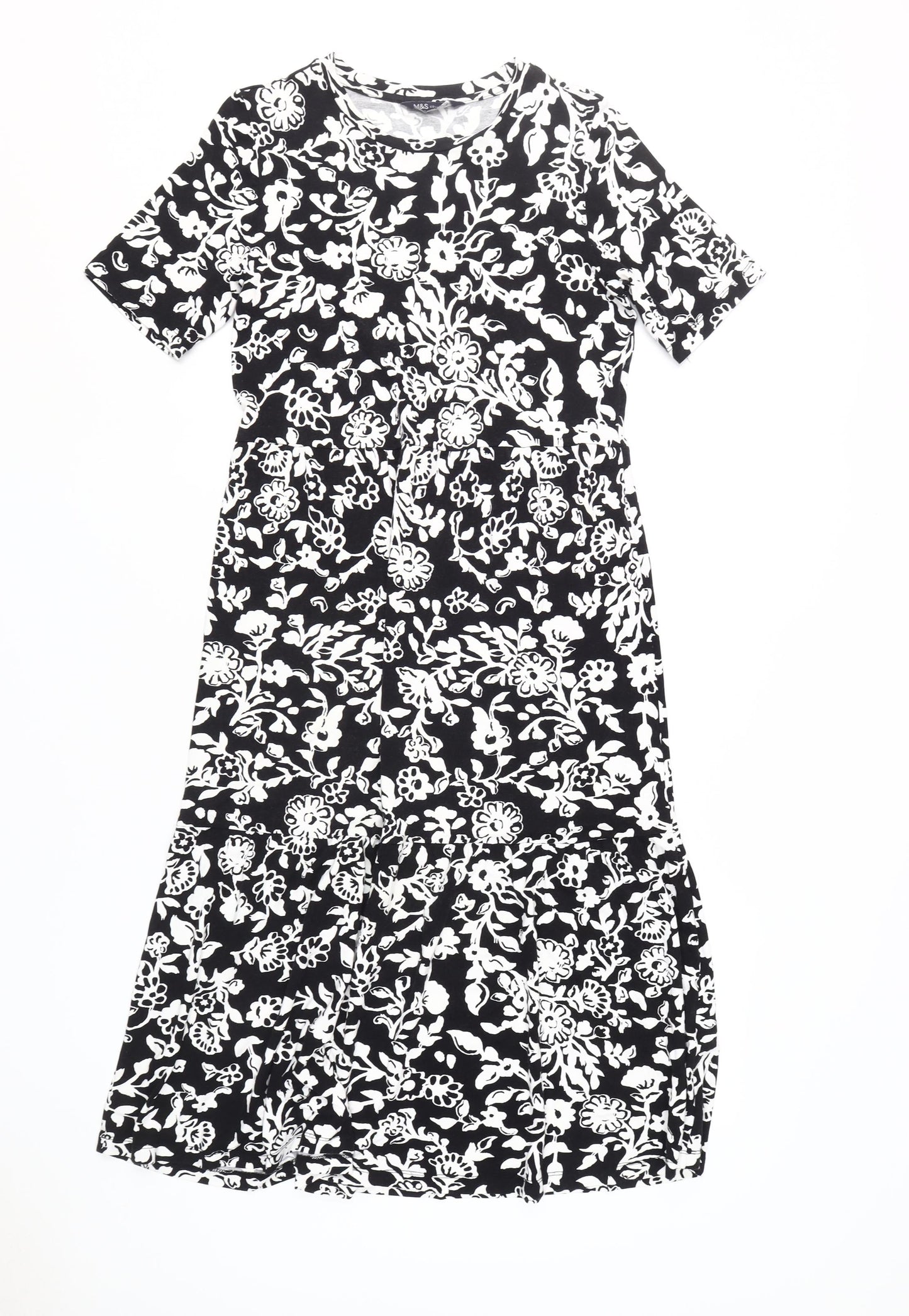 Marks and Spencer Women's Black Floral Midi Dress